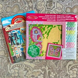 2 Melissa & Doug Sticker Activities: Butterfly Press Stick / Cool Careers Puffy